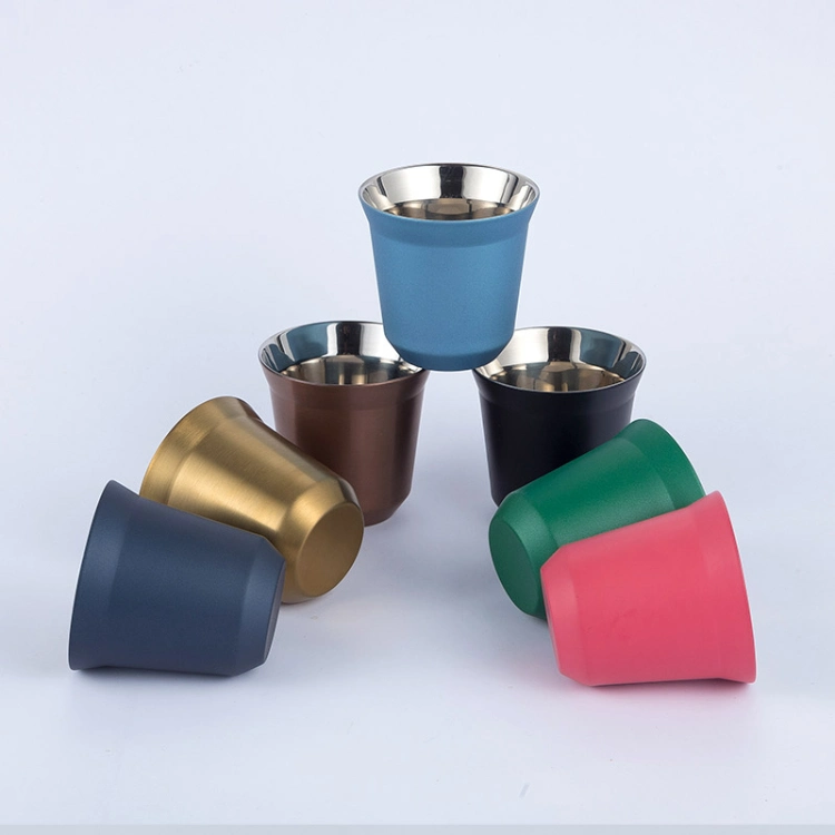 2022 Hot Selling Stainless Steel Tumbler Cup 80ml 160ml Insulated Nespresso Cups Thermo Outdoor Portable Coffee Mug