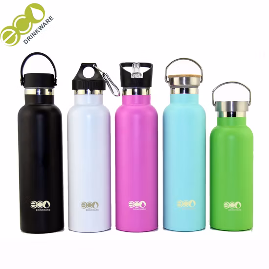 Klean Canteen 12oz 17oz 20oz 25oz 34oz Boca ancha Sin BPA A prueba de fugas Vacío de doble pared Botellas de agua al por mayor Botella de agua de acero inoxidable con tapa de bambú