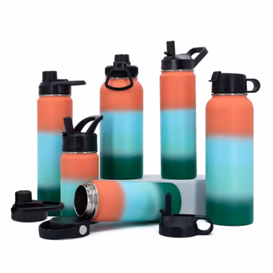 Botella de agua termo al aire libre con aislamiento al vacío de acero inoxidable 304 de boca ancha aceptable OEM